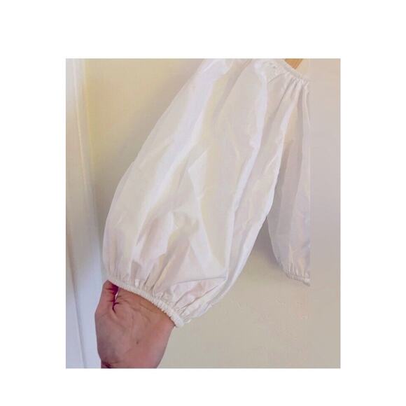 Zara Top Women’s Small White Off Shoulder Blouse Cropped Puff Sleeves - Picture 3 of 5